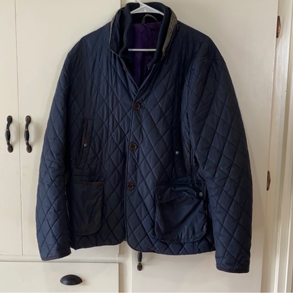 Ted Baker Dark Blue Quilted Jacket